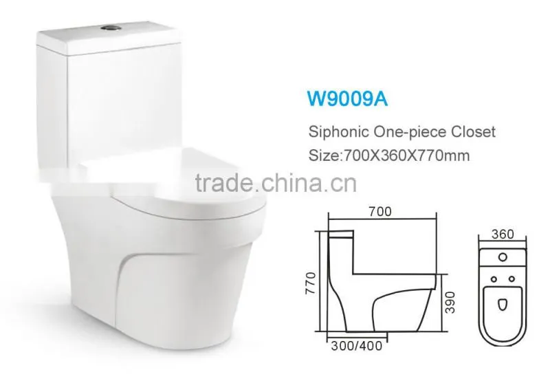 W9007 Hot design ceramic siphonic one-piece closet made in china