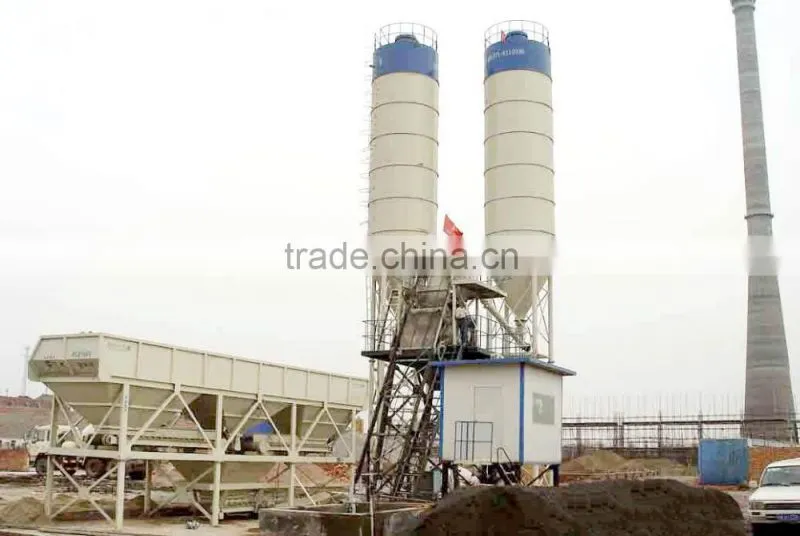 plant cement concrete batching plant HZS50 skip hoist concrete batch plant in Malaysia