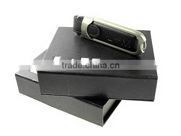 Black leather memorias usb 32 gb