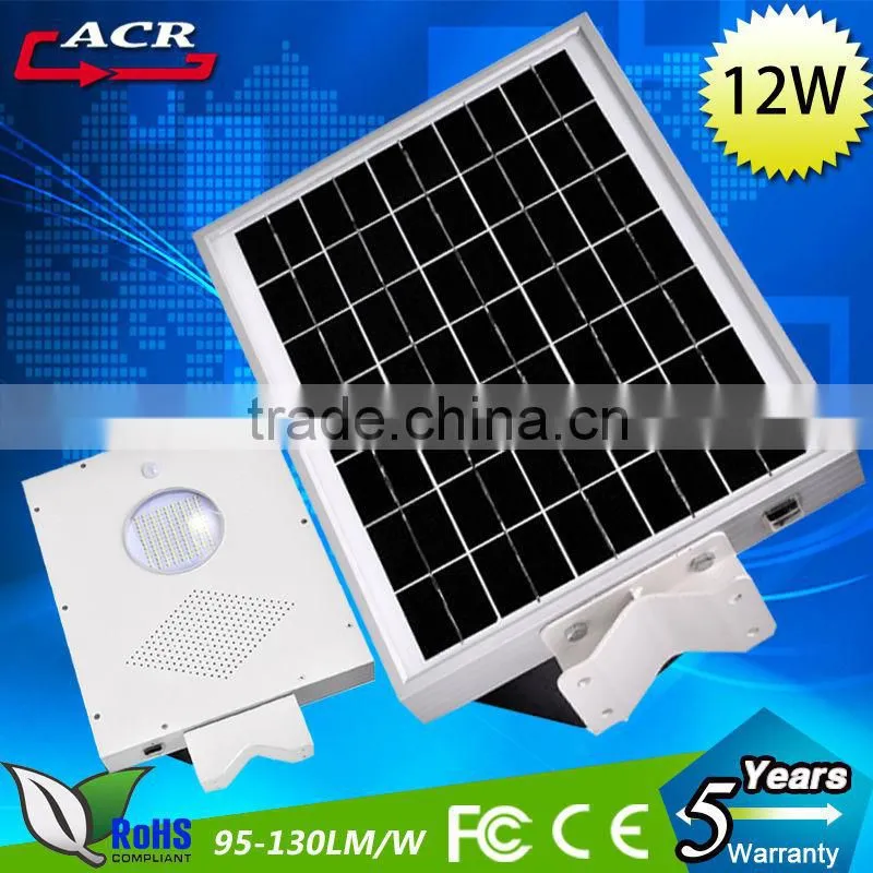 High Power Super Lumen Integrated Solar Street Lighting 12W