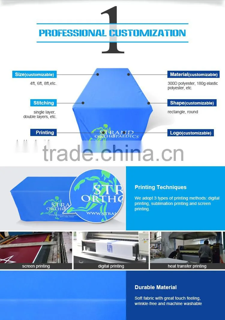 High quality best selling customized logo banquet table covers