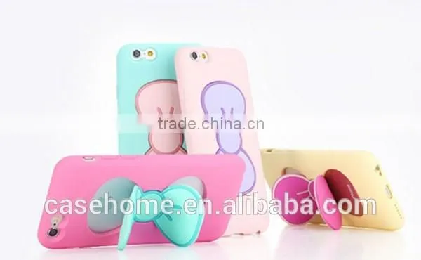 for iphone5/5s New Rabbit Ear Silicone TPU soft Stand cover case