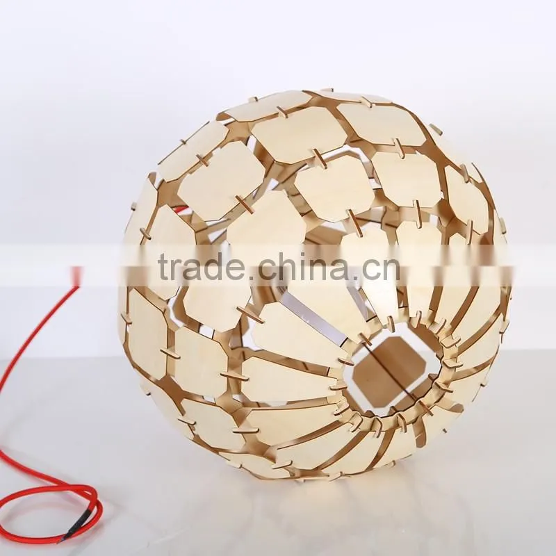 Hot sale wood art decor pendant pine cone lamp wood chandelier light JK-8005B-31 LED pendant light