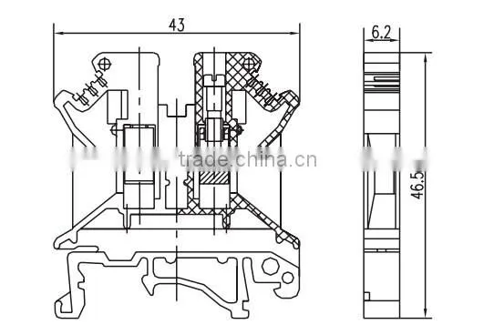 Universal screw type terminal block 4mm