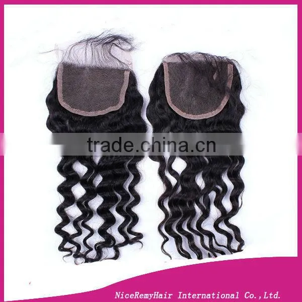 100% human hair virgin remy silk lace top closures