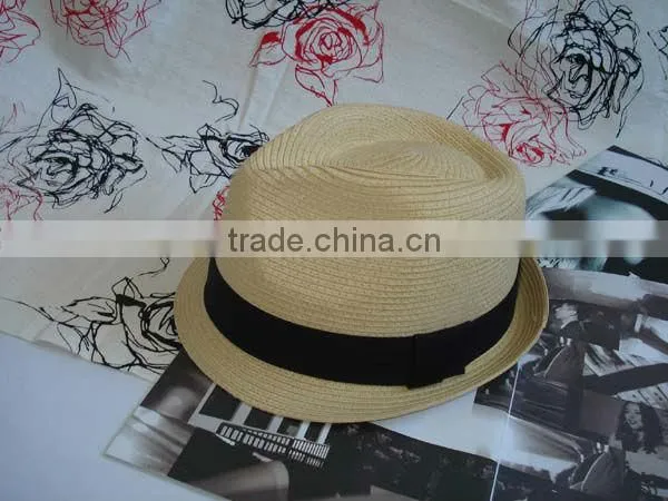 men's straw trilby hat