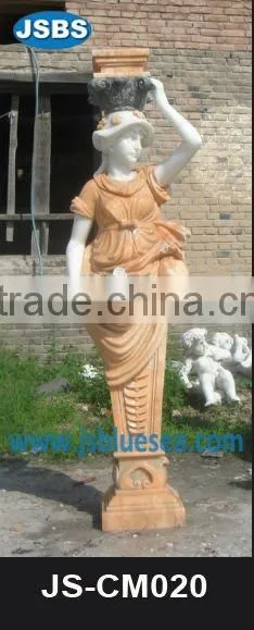 Carved Lady Statue Column JS-CM018Y