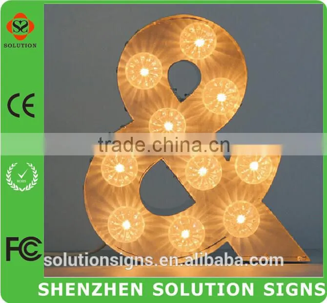 Custom led bulb metal sign for sale