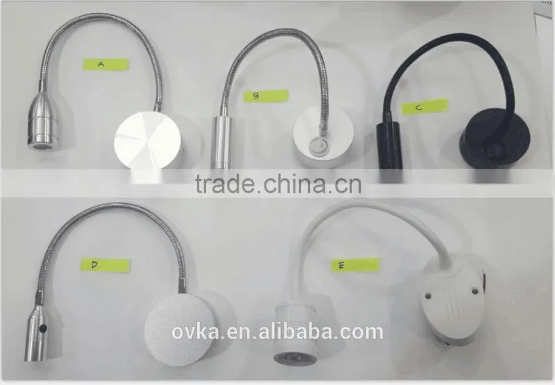 Hotel Bedside Reading Light/ LED Reading Lamp with Flexible Gooseneck