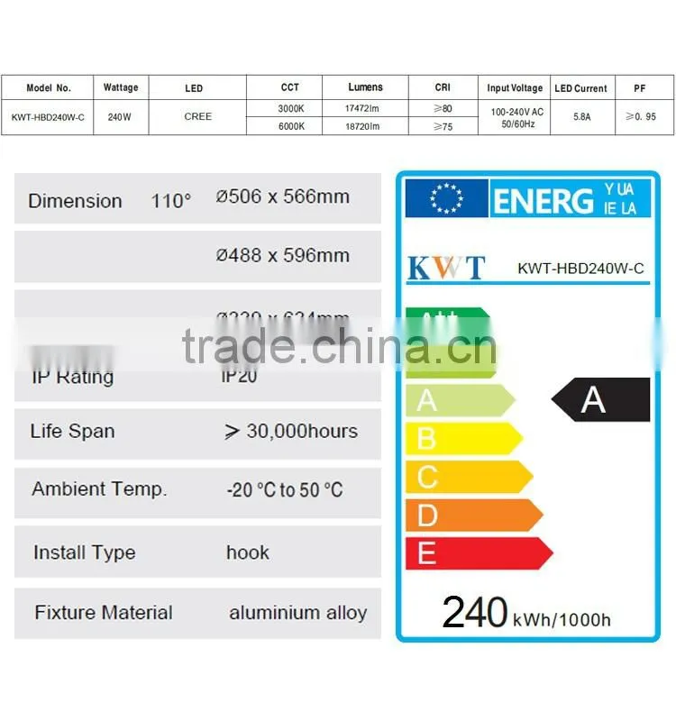 3 Years Warranty factory led warehouse high bay light
