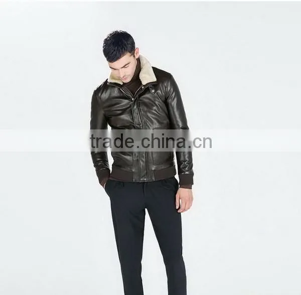 Fashionable hot sell colorful leather jacket men down jacket