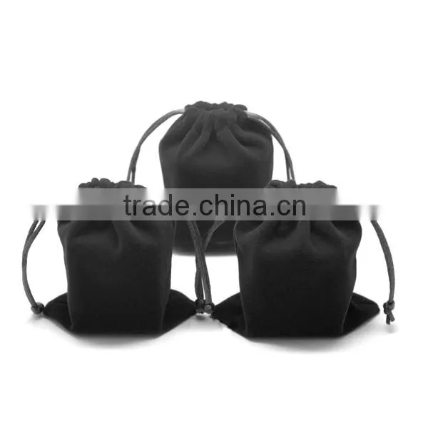 Sales velvet custom black pouch bag