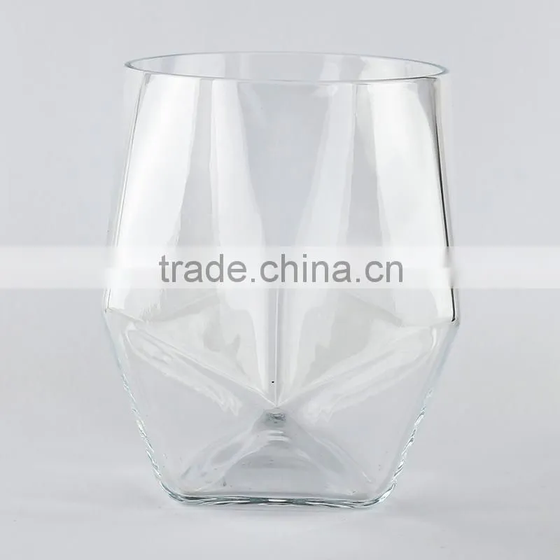 Diamond shaped 2015 new design rock shot whisky tumbler glass