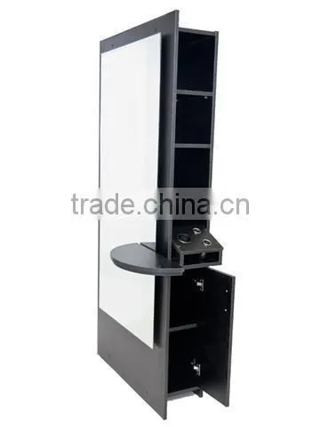 2015 "Newark" Double Black Salon Hair Styling Station & Mirror with cabinet