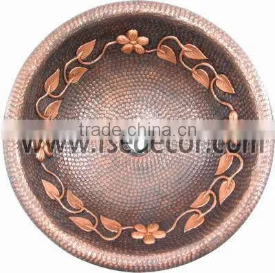 Single bowl Bathroom art Copper Sink FSE-CS-101