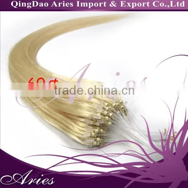 Indian Human Micro Loop Ring Hair Extensions natural blonde 4A Grade tangle free Micro Bead Hair Extensions