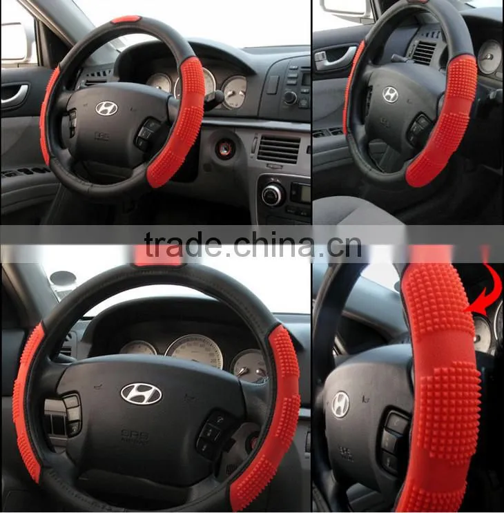 Custom car silicone leather steering wheel cover