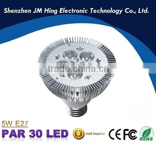 High brightness 5w led light PAR30 500lm E27 spotlight