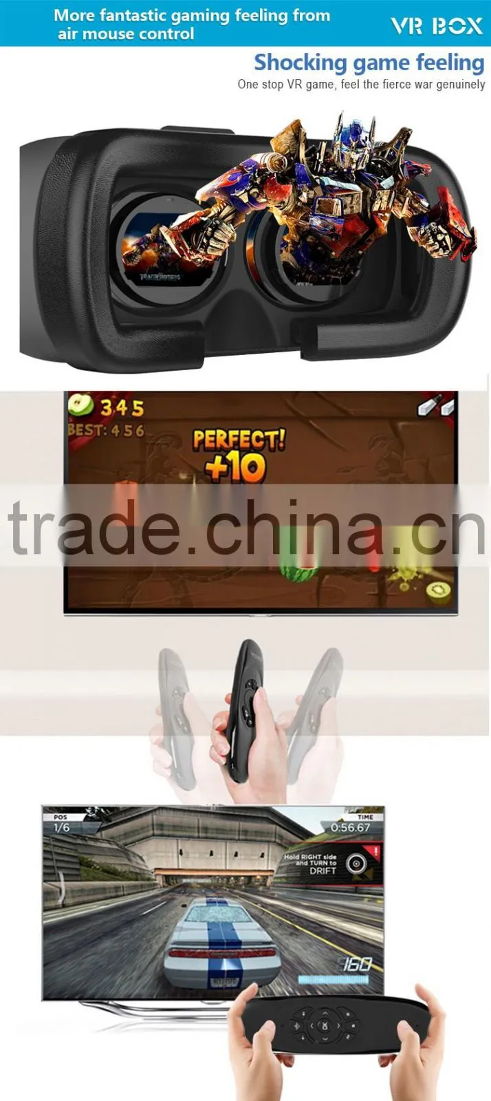 I8 Air Fly Mouse Keyboard Remote for Android TV Box + VR BOX