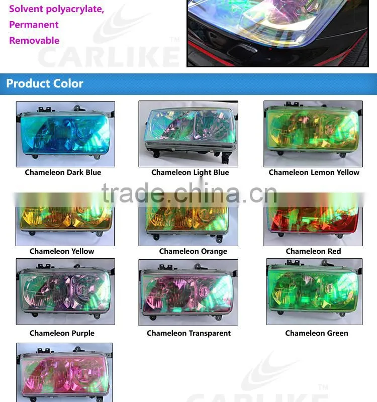 New Shiny Transparent Chameleon Color Change Vinyl Film Car Headlight