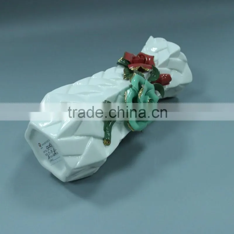 Handmade ceramic glazed craft vase decoration