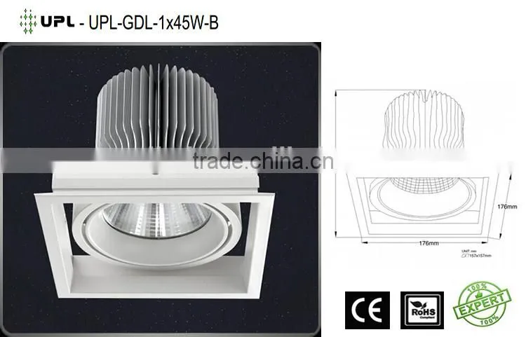 High quality aluminum material,anodic oxidation treatmen,trecessed led cob grille light