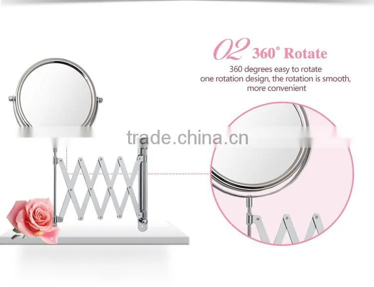 Two way wall mounted shaving bathroom mirror