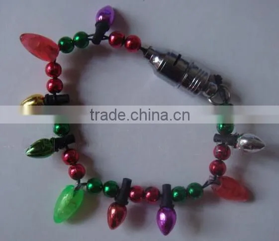 christmas bracelet blinking flashing christmas tree bright led lights batt. incl