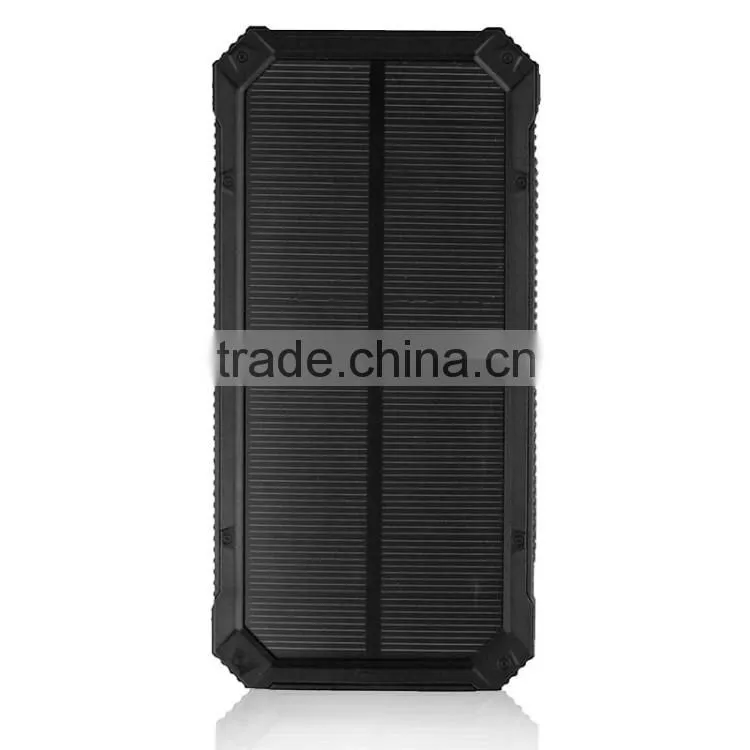 2016 trending products 12000mah solar power bank charger with led light