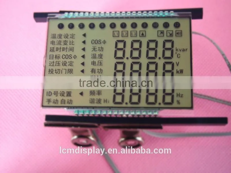 monochrome segment positive character industrial autoreclose circuit-breaker lcd display,practical cheap TN