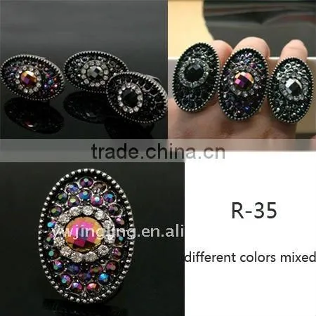 fashion big crystal rings jewellery