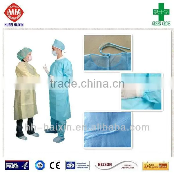 Wholesale high quality hospital clothing disposable, waterproof clothing china
