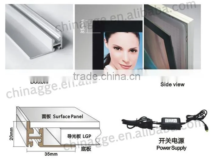 Slimline led lightbox magnetic lightbox backlit photo frame