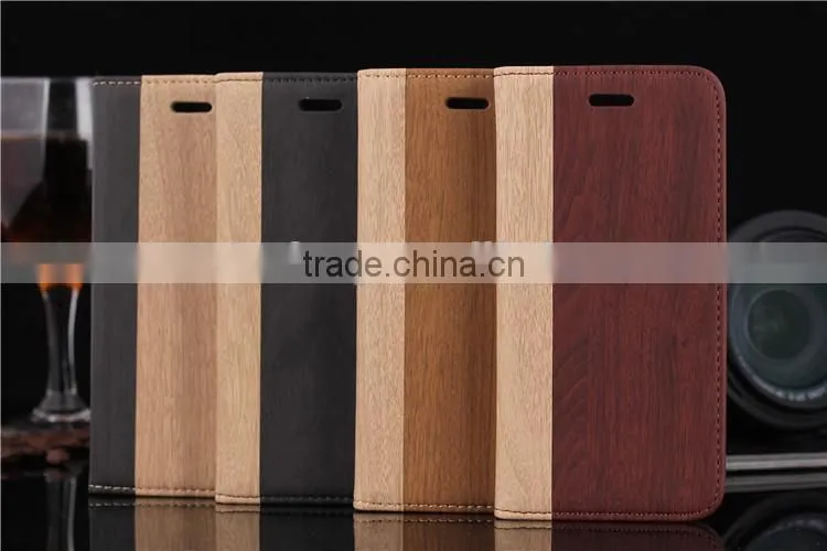 for iphone6 cover wood pattern leather case for iphone 6