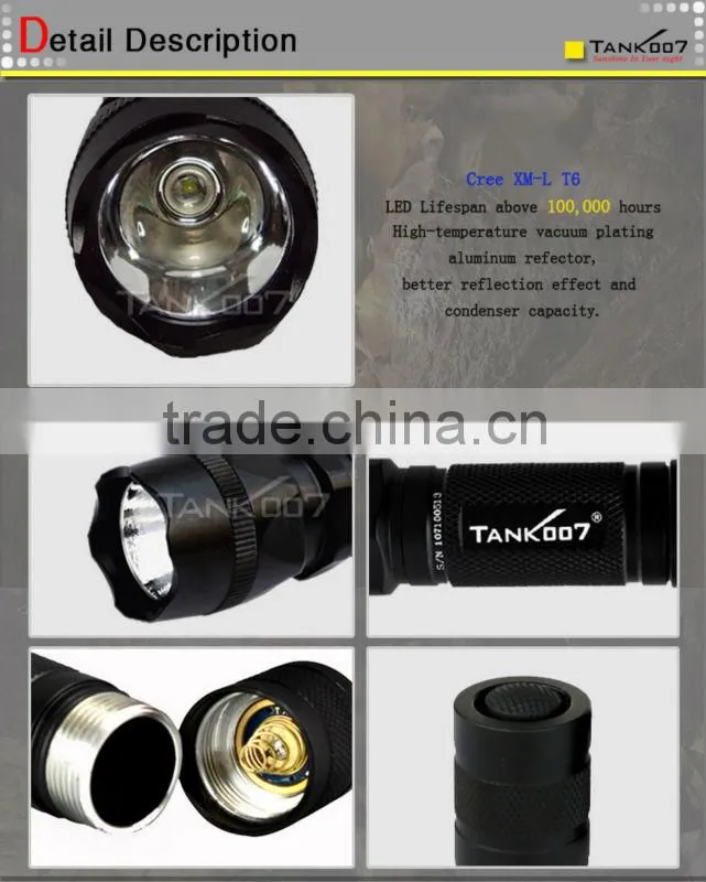 military quality torchlight Max 500LM and 280m distance 5 modes torchlight