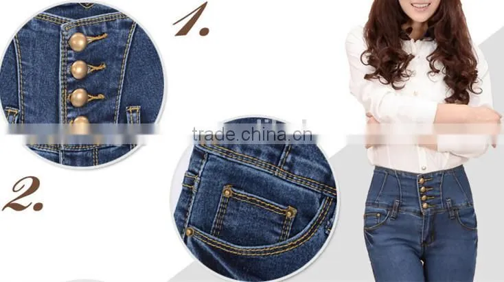 Hot-selling elegant autumn high quality garment factory denim trousers