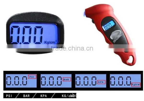 LCD Display Digital Tire Pressure Gauge with Blue LED backlight for testing car ,truck and SUV