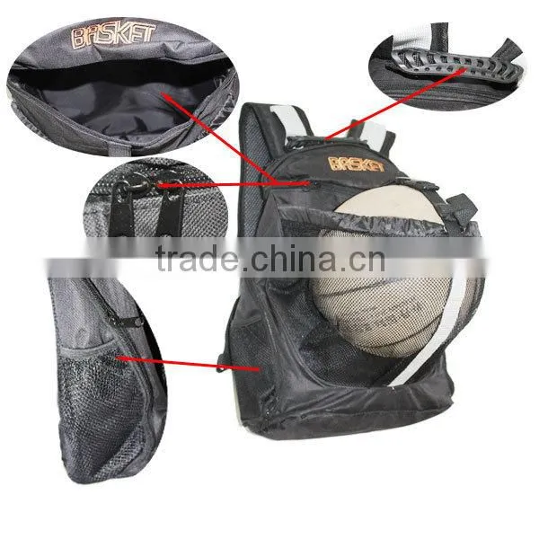 China Supplier High Quality Basket Ball School Bags Customized Oxford Backpack With Ball Pocket BB002