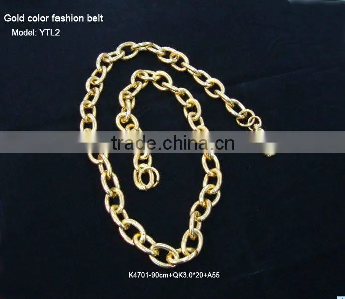 Fashion shoe chains,gold color, iron material