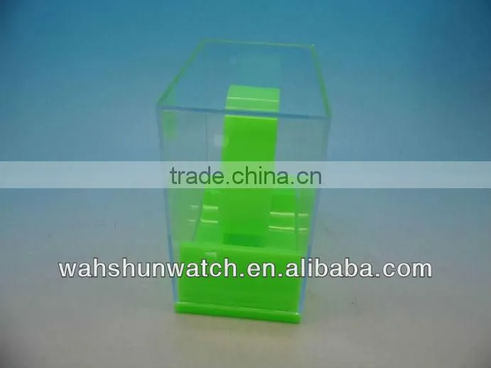 plastic clear cubic watches case
