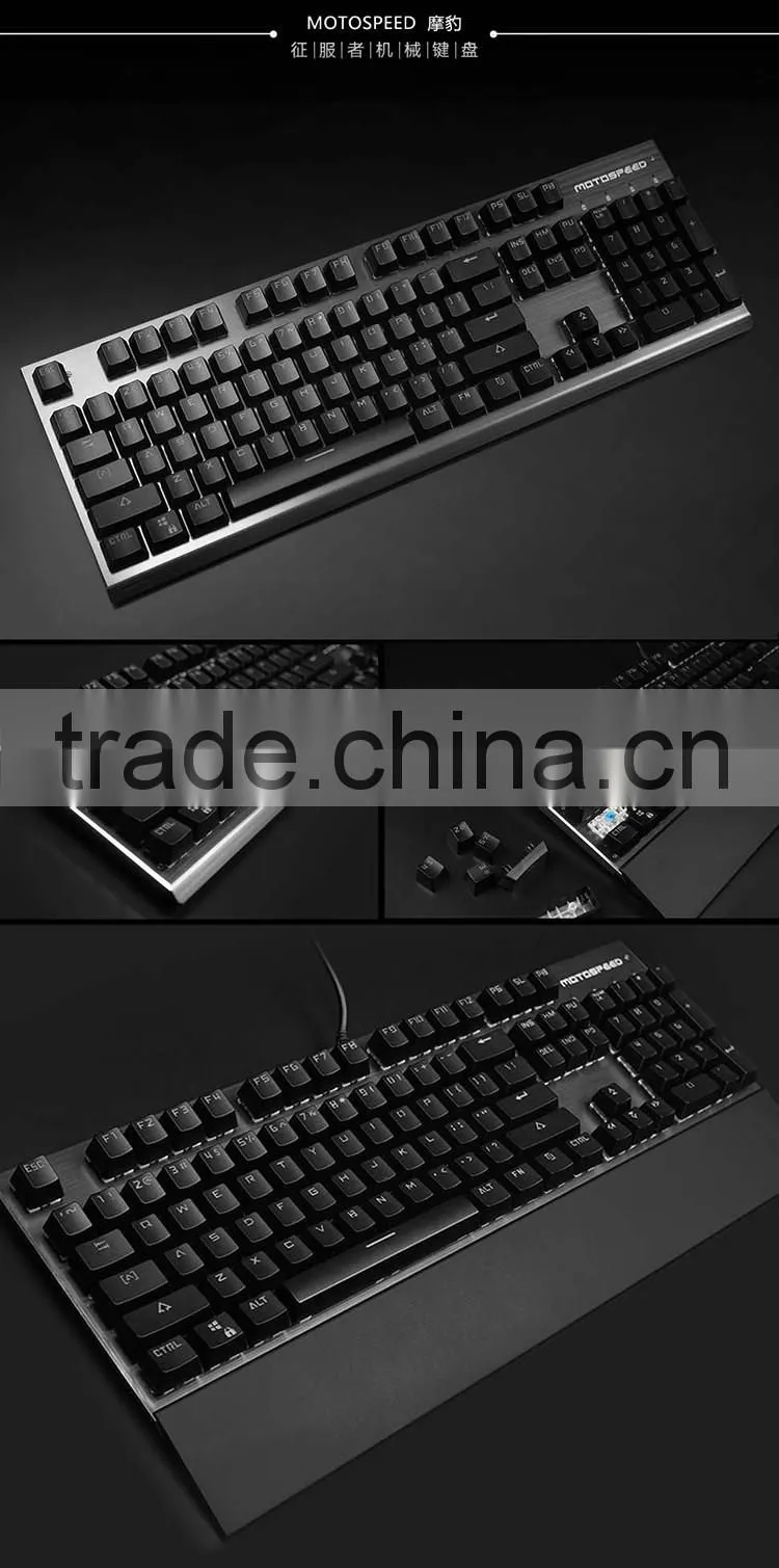 Computer gaming keyboard mechanical RGB metal keyboard with software driver support user-defined functions
