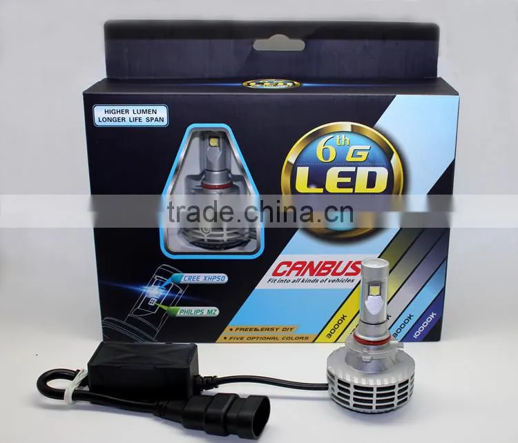 High Performance 3000lm 6th H4 Led Headlight, 6500K/8000K Hi/Low Automobile H4 Led Headlight