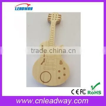 guitar shaped wooden usb flash drive bulk cheap bamboo usb flash drive with engraved logo and branded chips 128MB to 64GB