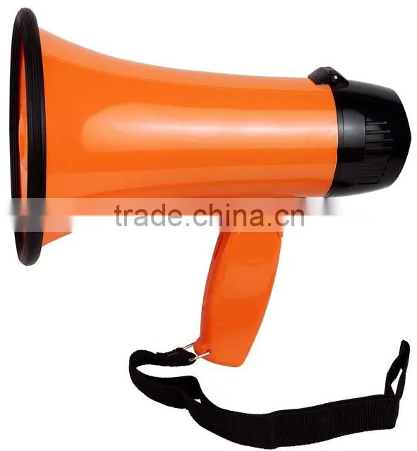 portable megaphone with sliding talk and siren switch button