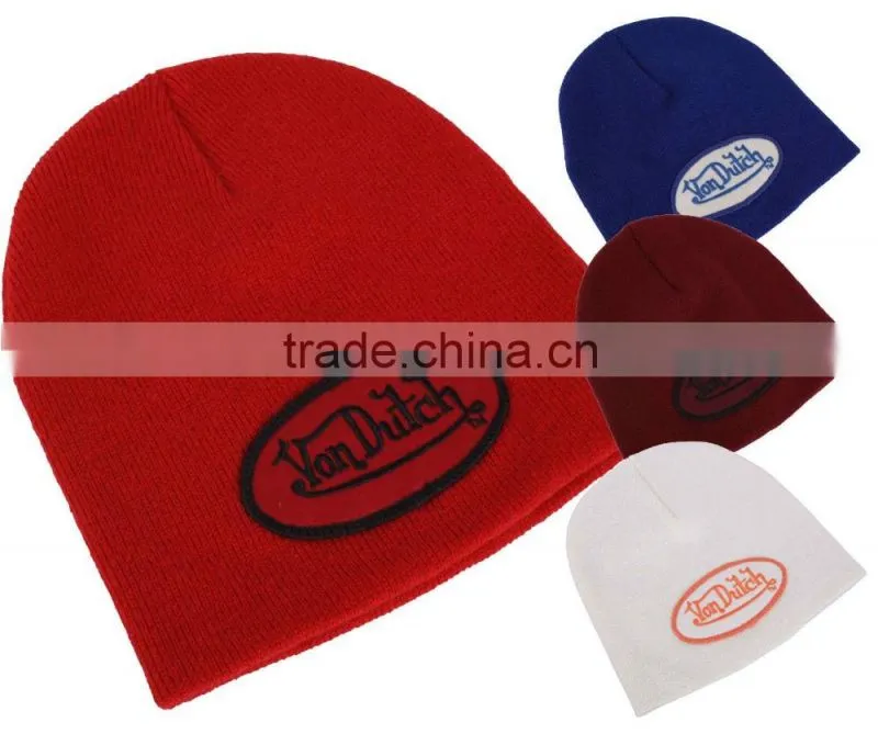 cheap fashion winter knitted skull beanie hat custom