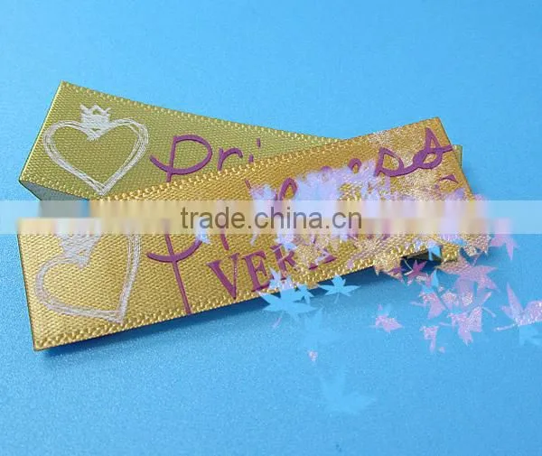 Silk Screen Glittering Logo Gold Printing Label