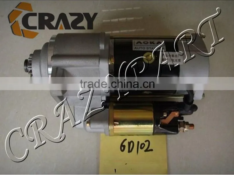 Diesel engine 6D102 start motor ,excavator spare parts,6D102 engine parts