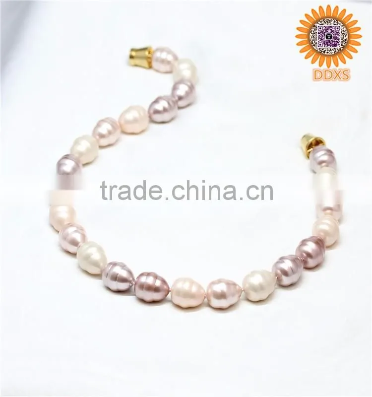 fashion AAAA+ mix pink helical drop genuine pearl necklace