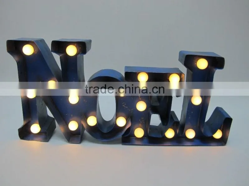 Christmas decorative vintage metal letter JOY LED Marquee letter