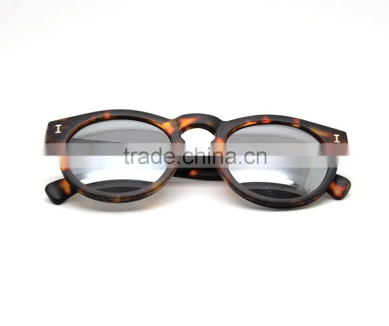 2015 new arrival wholesale Leopard tortoise round sunglasses